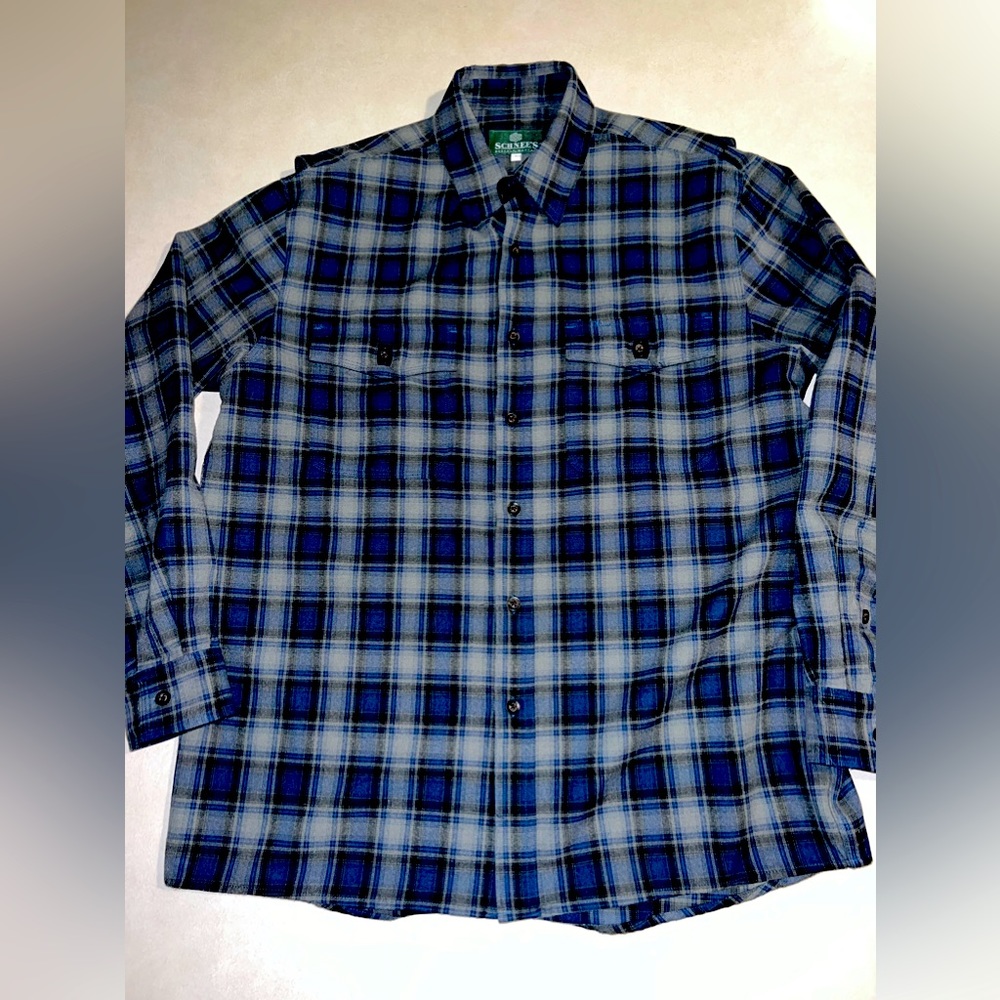 Schnees Men’s Shirt Large Plaid Workwear